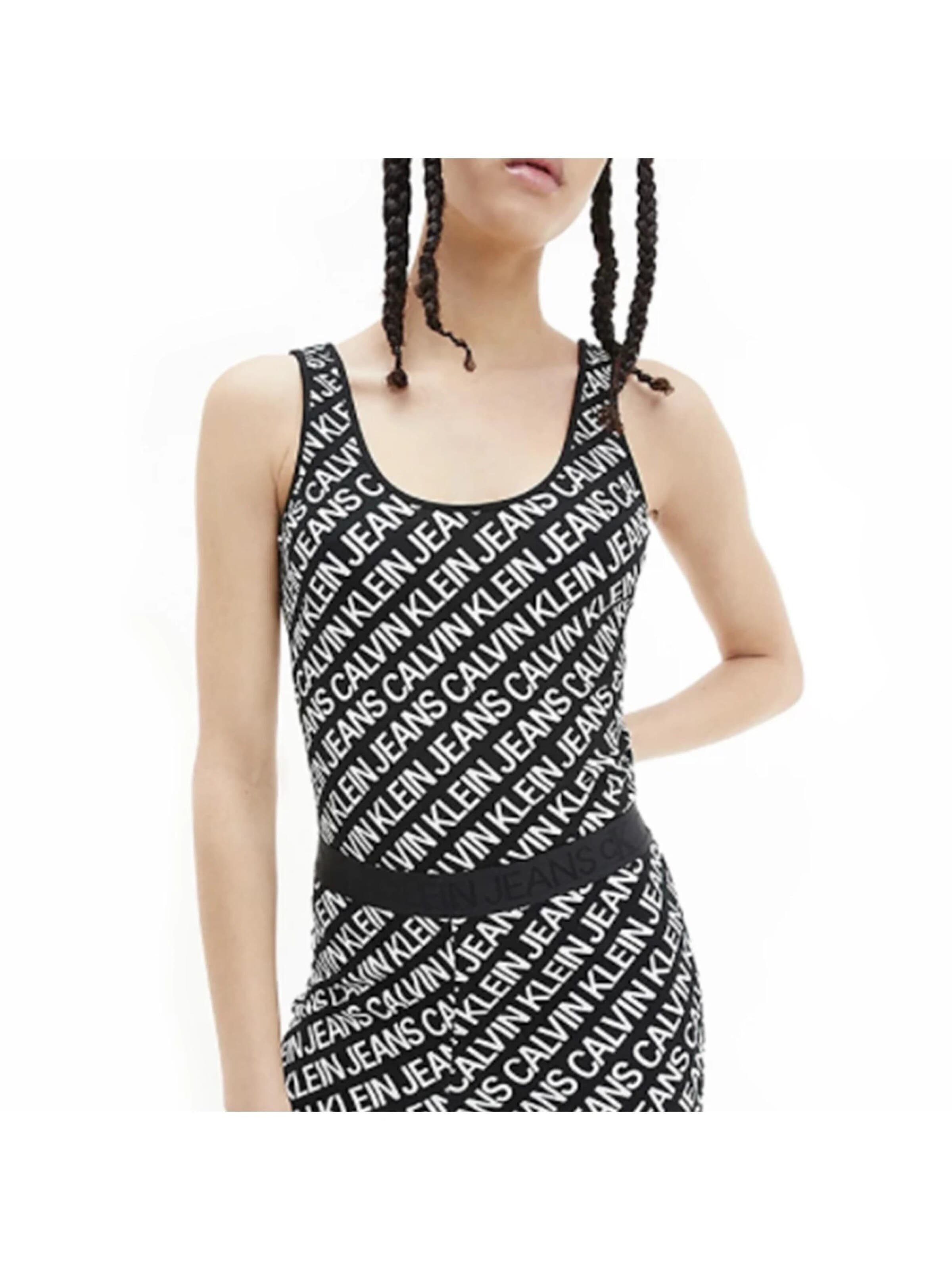 Calvin Klein - Camiseta 'body milano jersey' en negro: frente