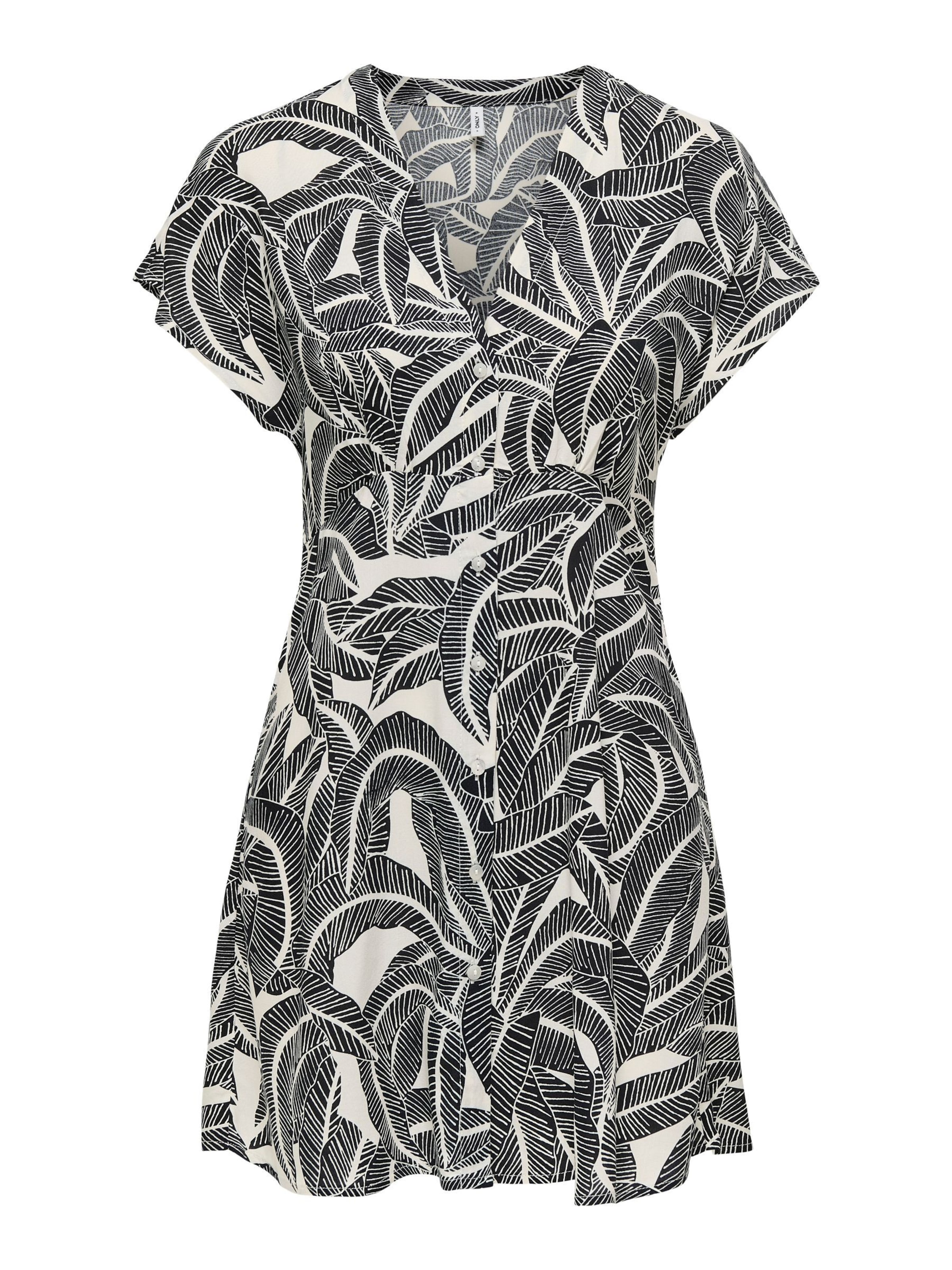 ONLY Blusekjole 'ONLNova' i mørkegrå / hvid, Produktvisning