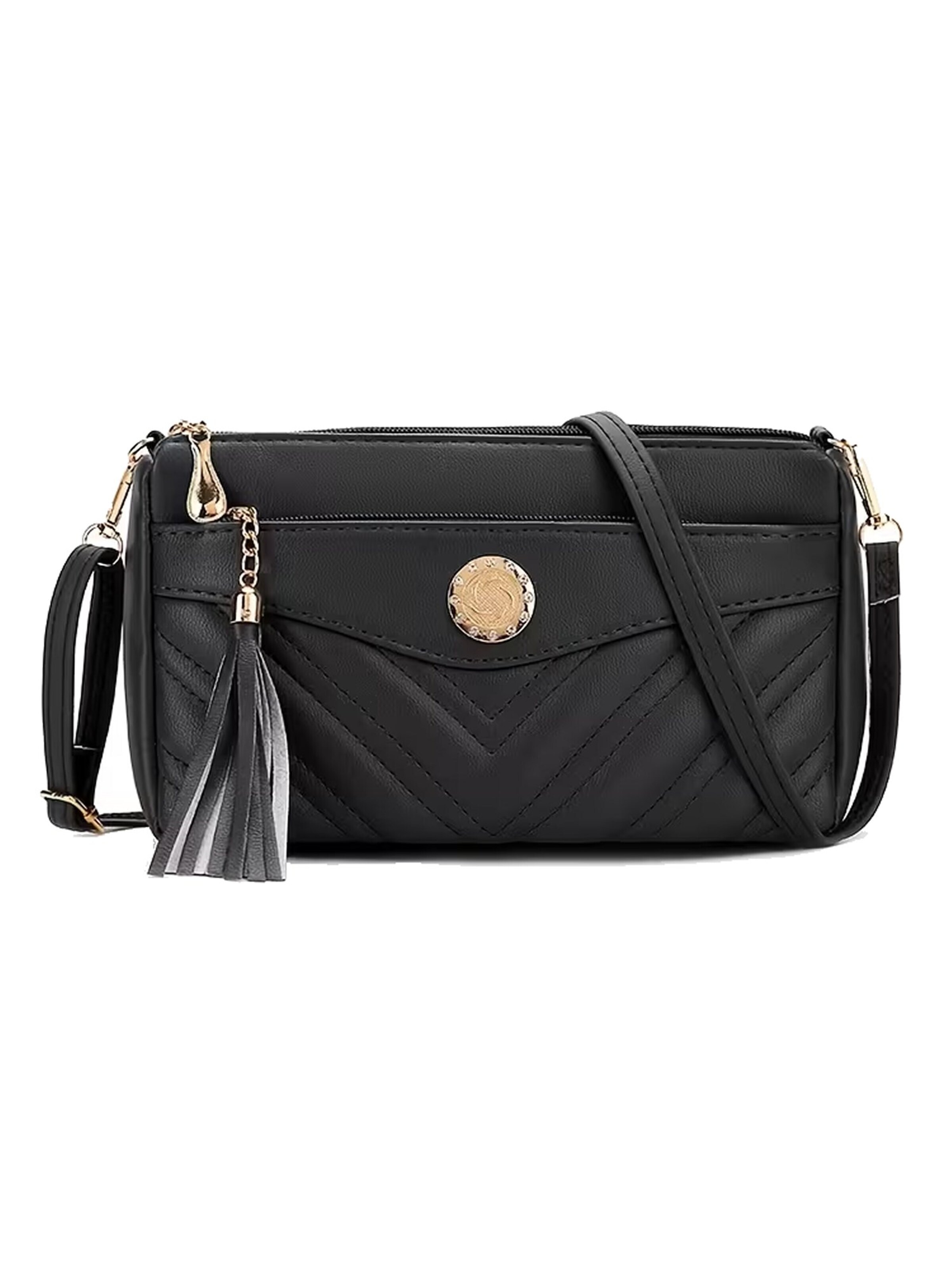 Tomshop24-7 Umhängetasche 'Anna'‌‌‌‌‌‌‌‌ in Schwarz: Vorderseite