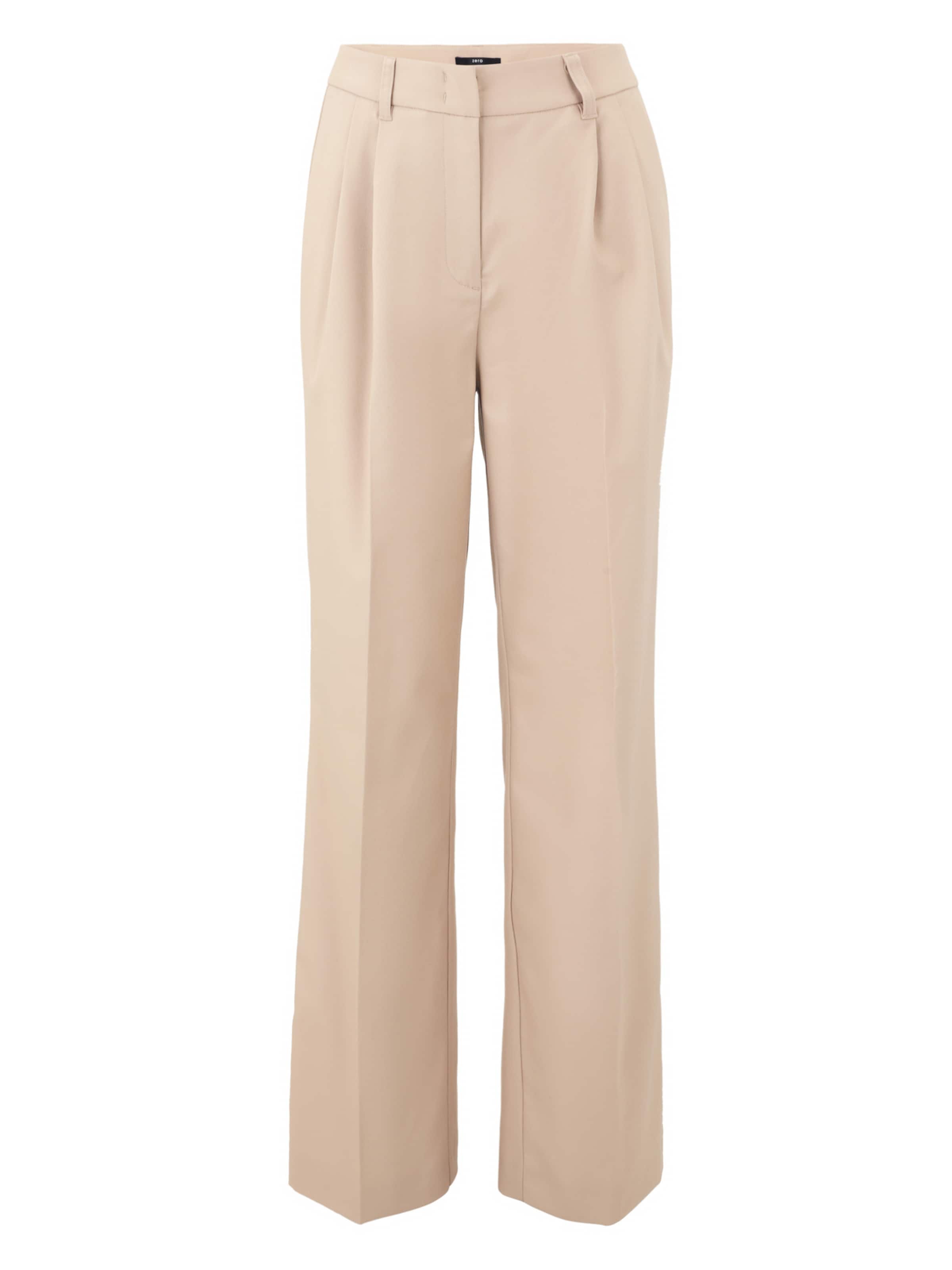 Coupe slim Pantalon à pince zero en beige : devant