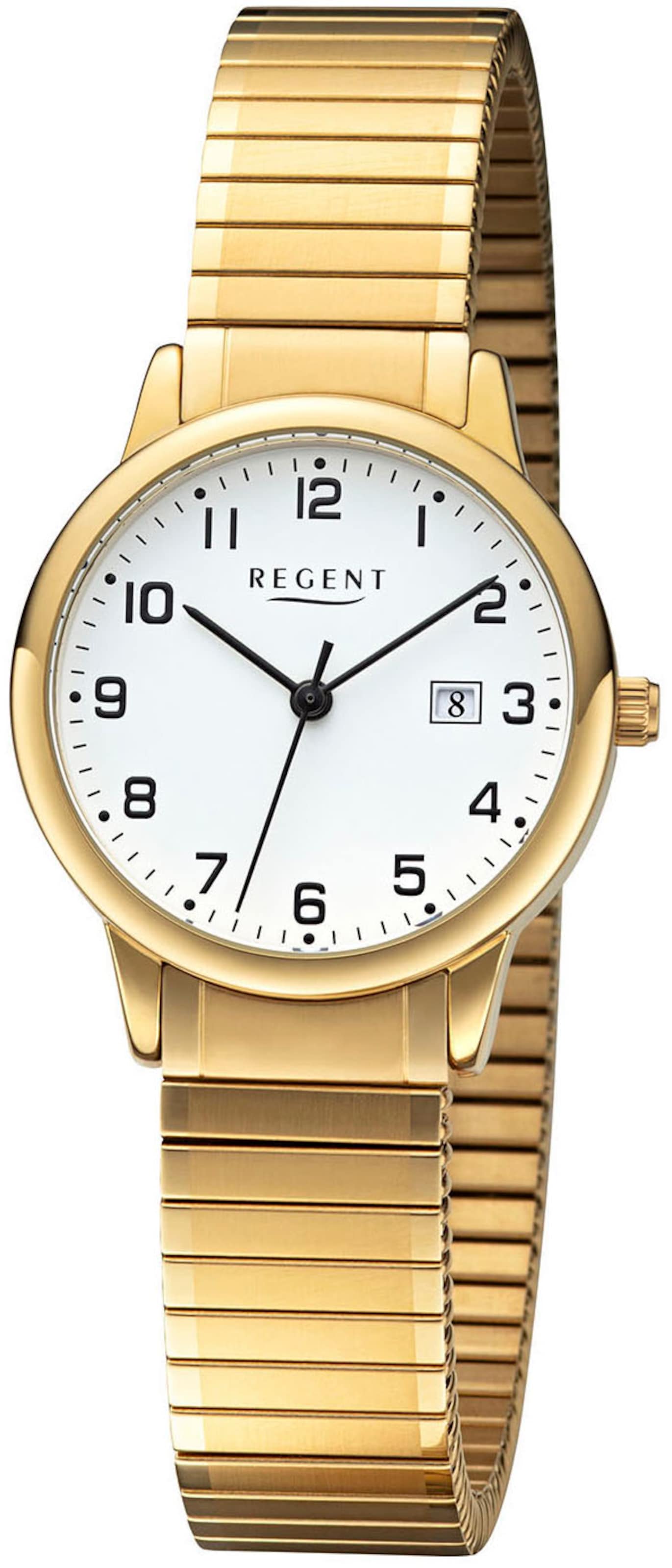 REGENT Analoguhr in Gold: Vorderseite