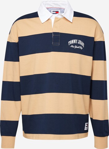 Tommy Jeans - Camisa 'VARSITY' em bege: frente