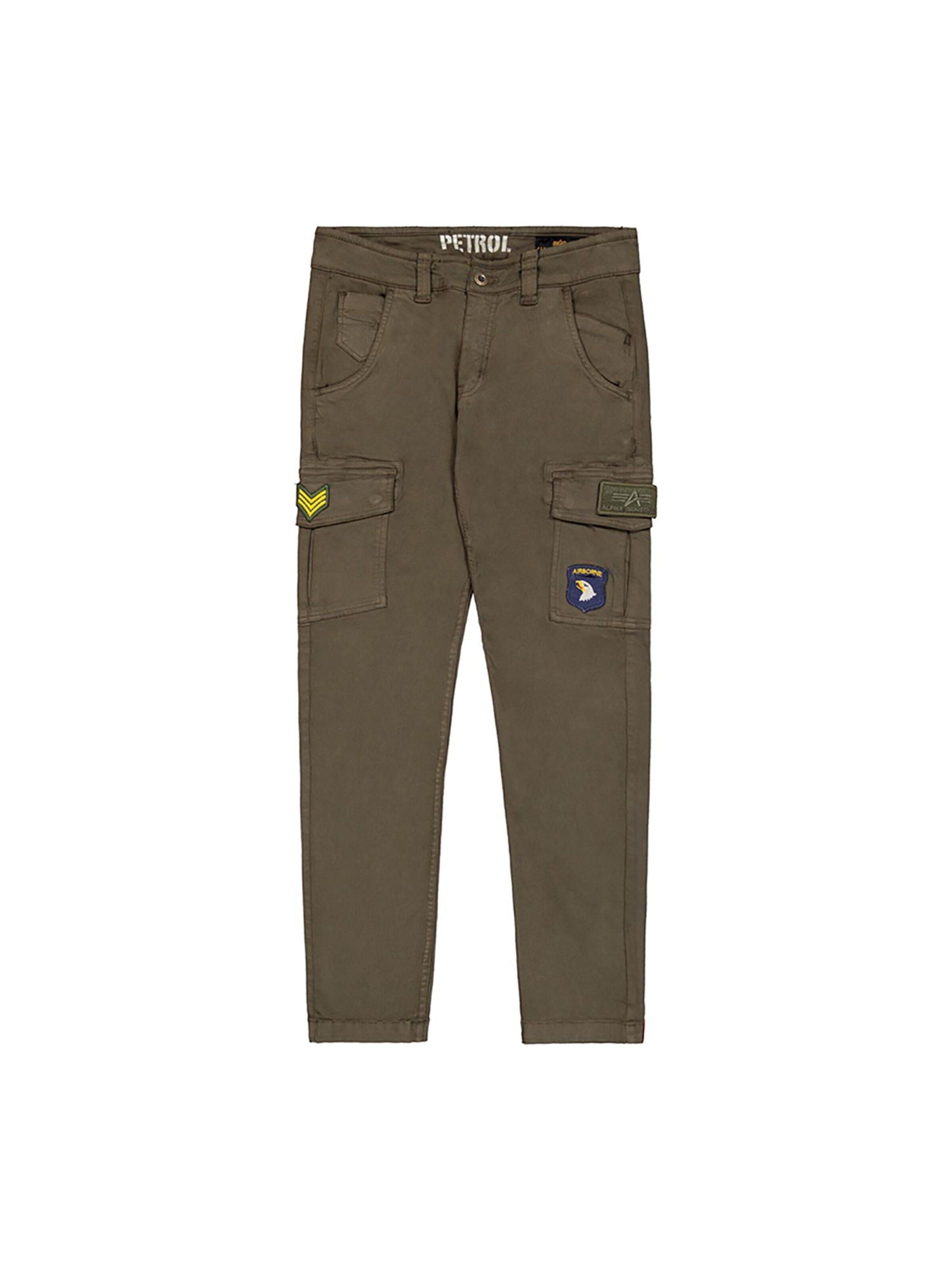 ALPHA INDUSTRIES Regular Cargohose 'Petrol Patch'‌‌‌‌‌ in Grün: Vorderseite
