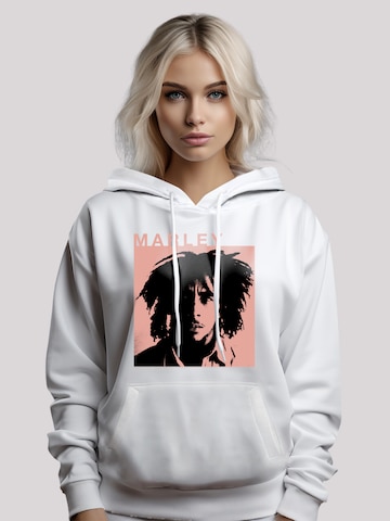 Sweat-shirt 'Bob Marley Reggae Music by Rock Off' F4NT4STIC en blanc : devant