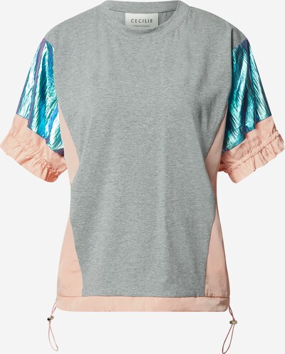 Cecilie Copenhagen T-shirt 'Marikka' i blå / ljusgrå / rosa, Produktvy