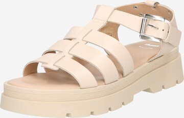 Bata Strap Sandals in Beige: front