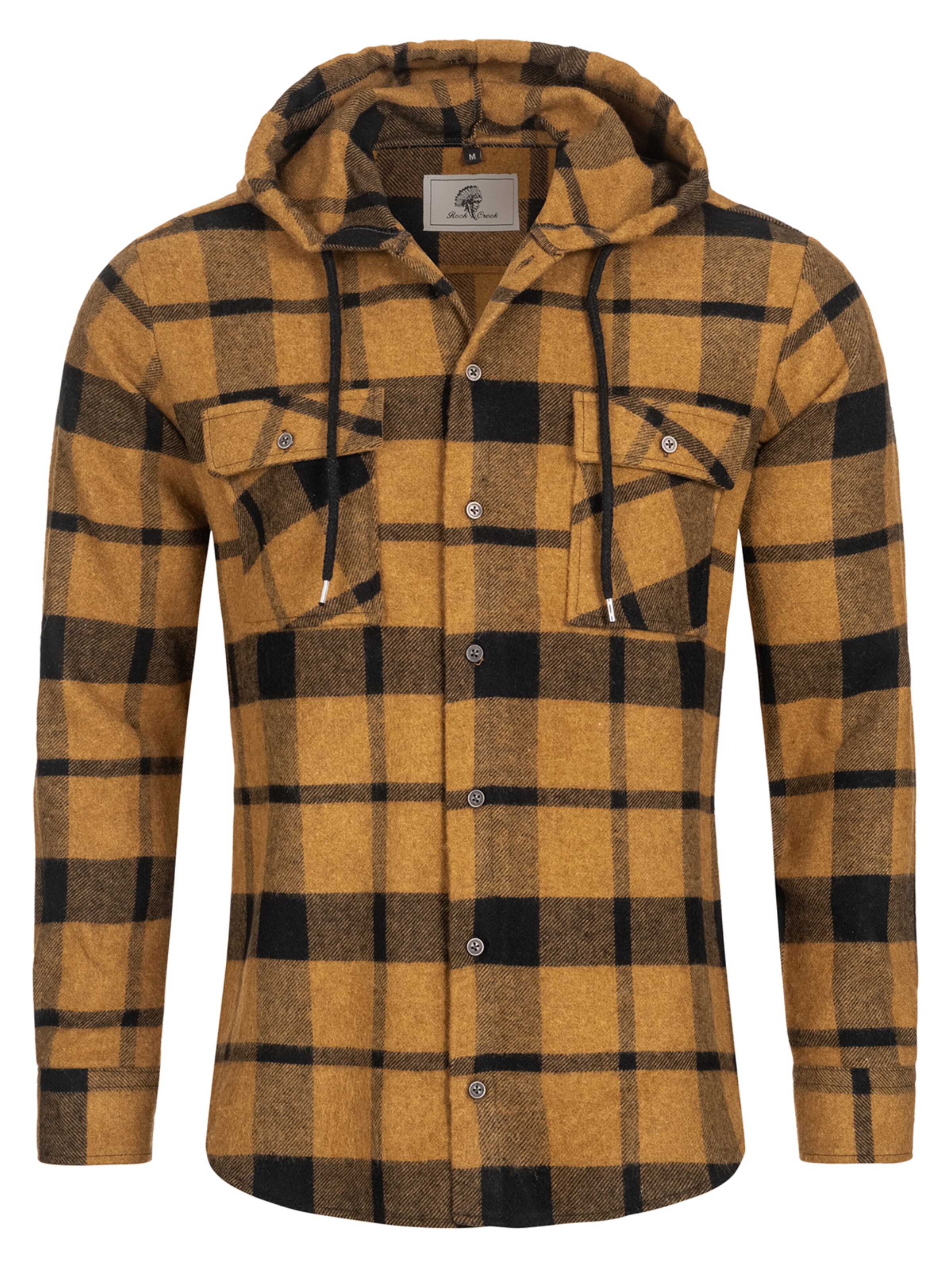 Rock Creek Regular Fit Hemd in Braun: Vorderseite