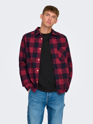 Only & Sons Regular fit Overhemd 'ONSMASON' in Rood: voorkant