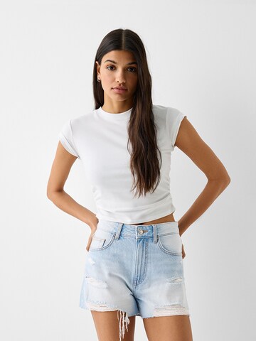 Regular Jeans de la Bershka pe albastru