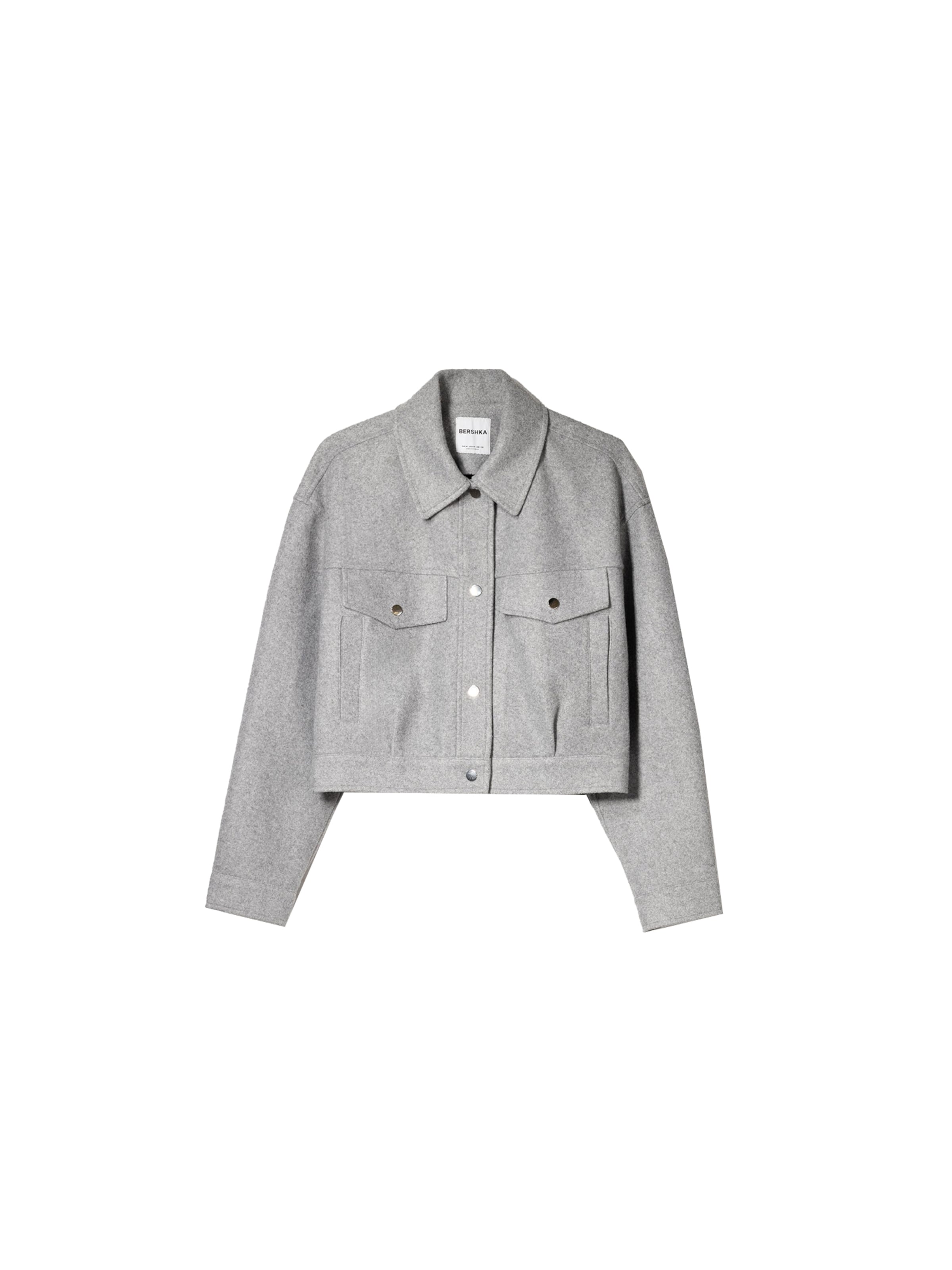 Bershka Přechodná bunda - šedý melír, Produkt