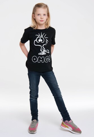 LOGOSHIRT T-Shirt 'Woodstock - OMG!' in Schwarz