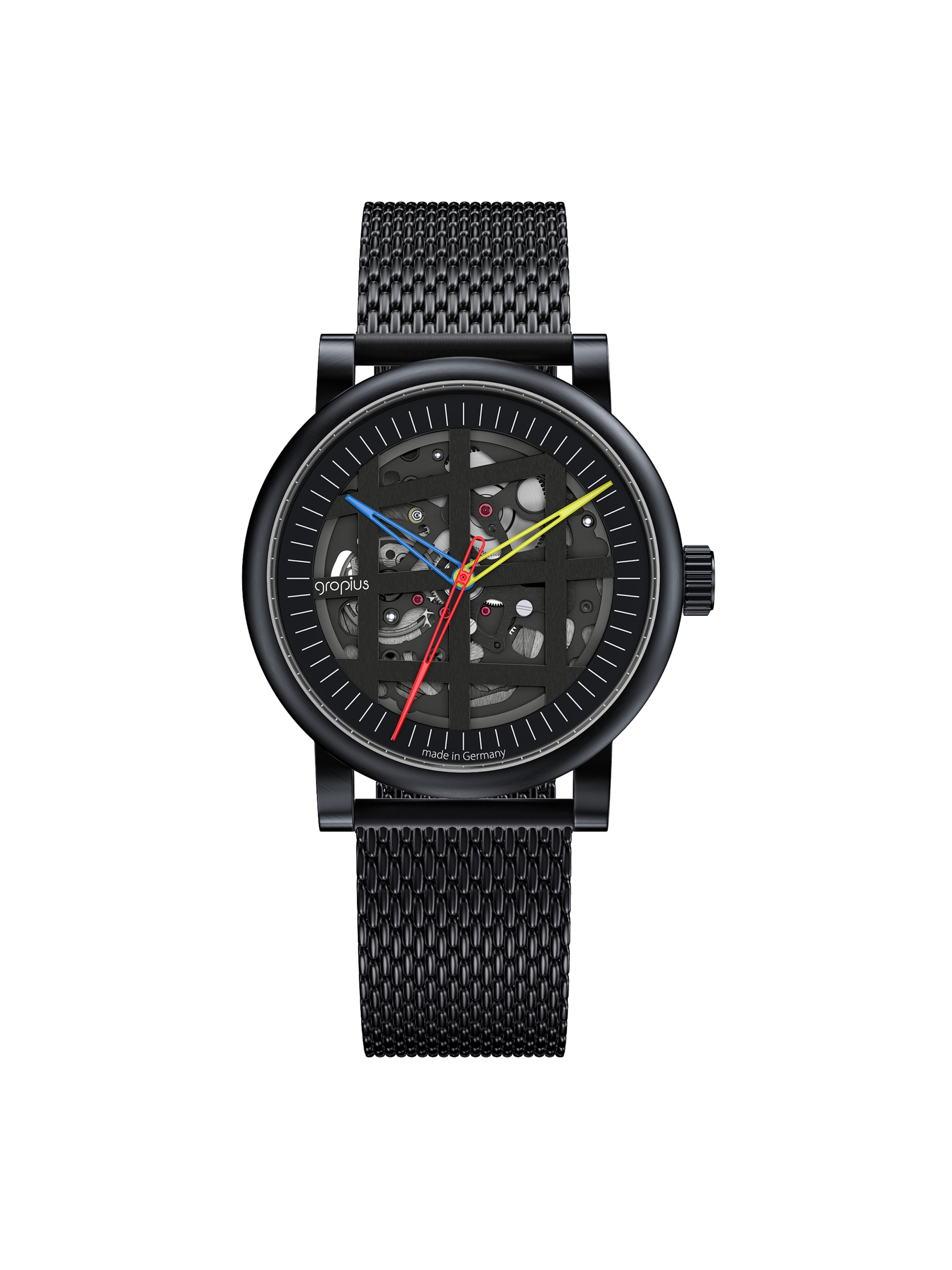 WALTER GROPIUS Analog Watch 'ATRIUM AUTOMATIK' in Black: front