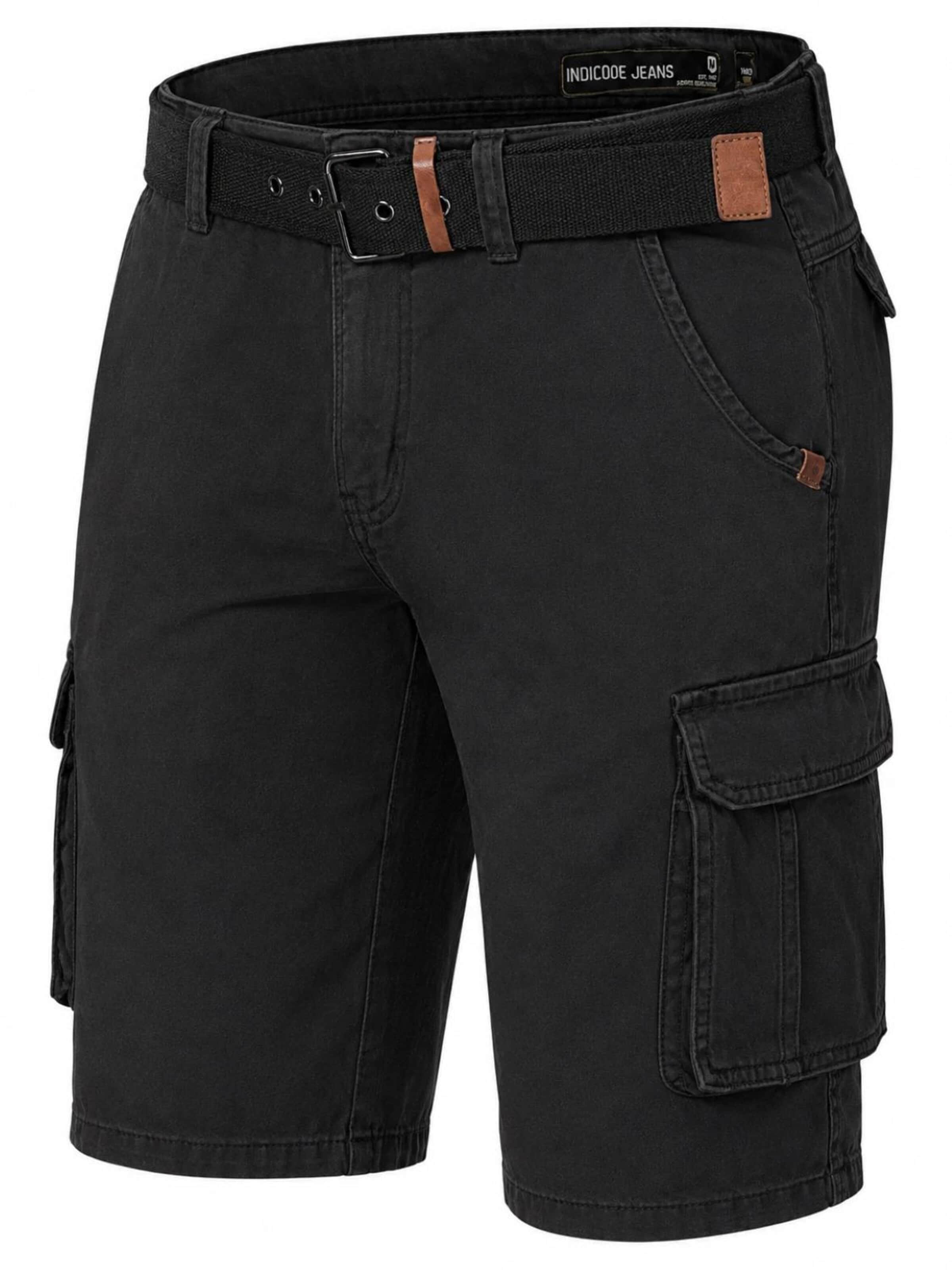 INDICODE Cargo Pants in Black: front