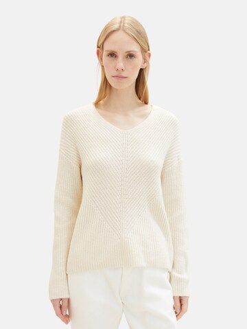 TOM TAILOR Sweater in Beige: front