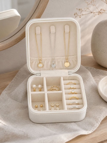 Boîte à bijoux 'Square Travel Jewelry Box - White' UNIQ Beauty en blanc