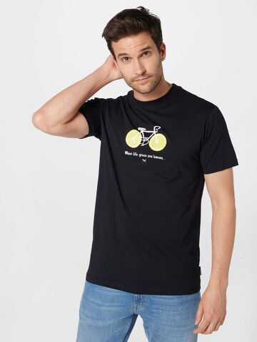Iriedaily T-Shirt 'Citrus Cycle' in Schwarz: predná strana