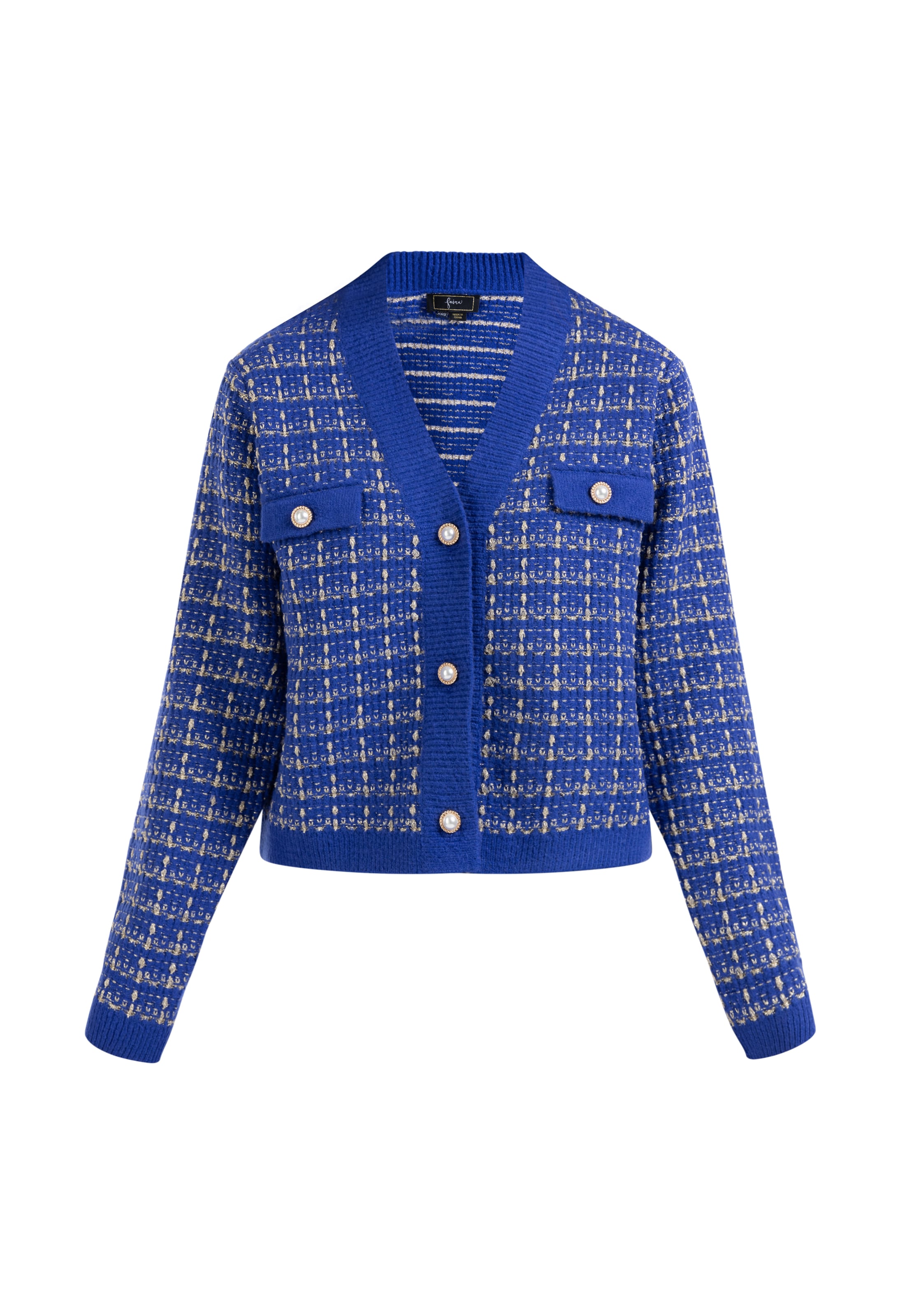 faina Strickjacke 'Koosh' in Blau: Vorderseite