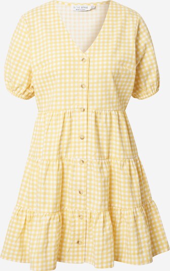 Rochie tip bluză 'JOSSA' In The Style pe galben deschis / alb, Vizualizare produs