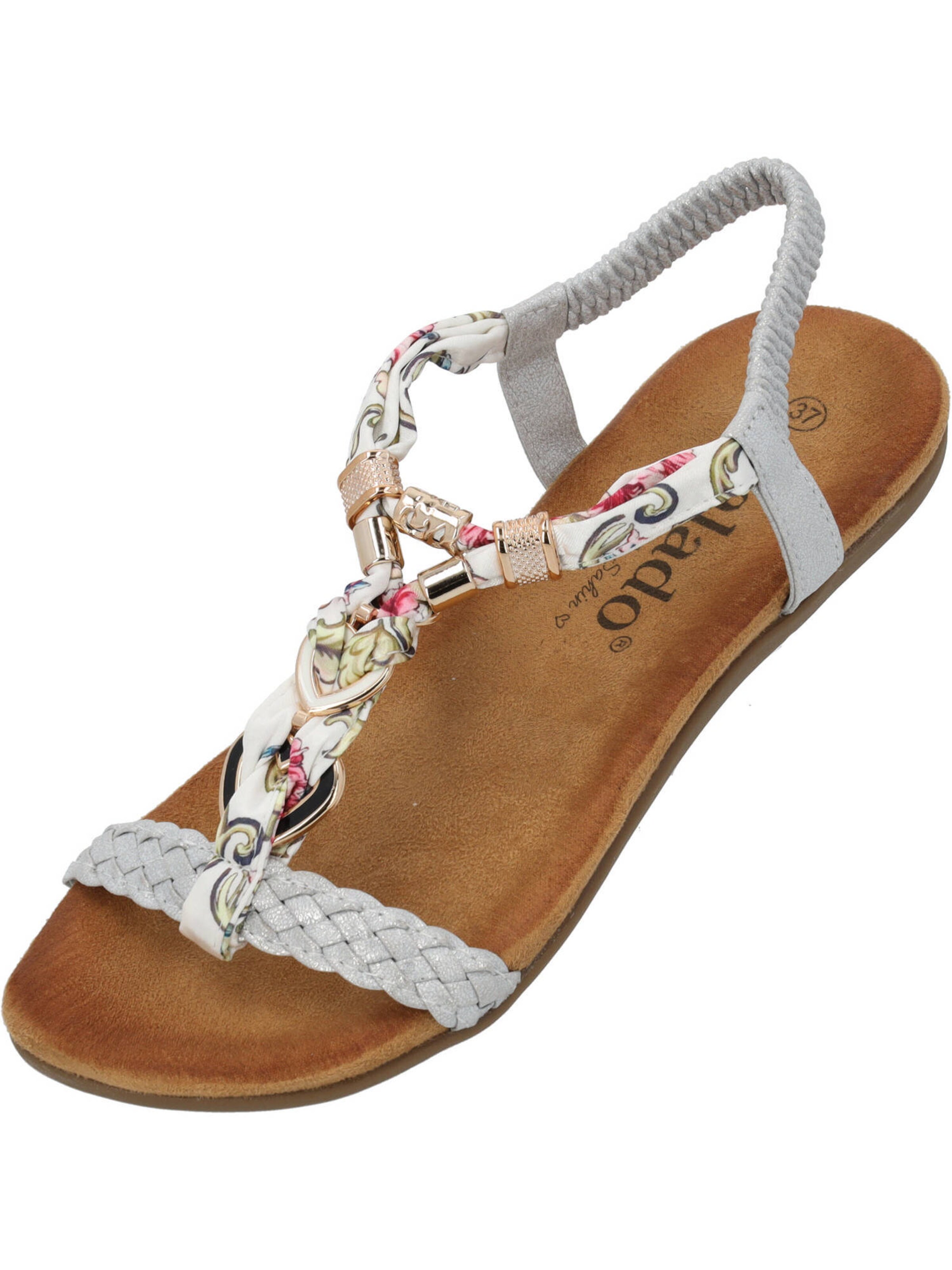 Palado by Sila Sahin Sandale 'Ubah' in Silber: Vorderseite