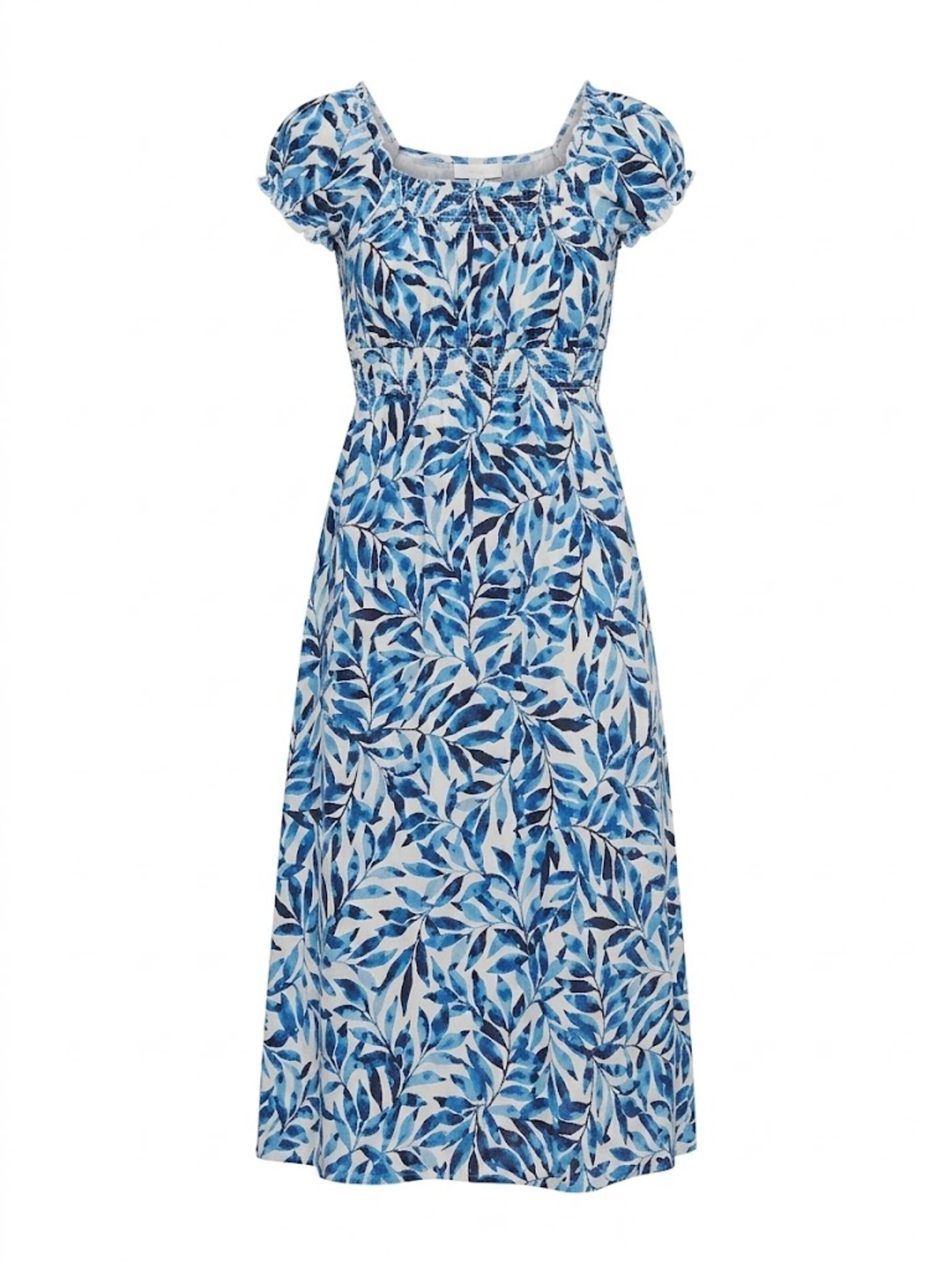 Apricot Kleid in Blau: Vorderseite