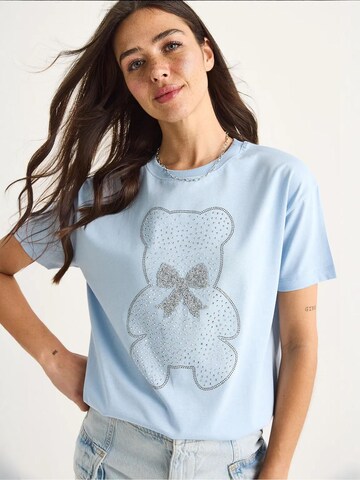 T-shirt Bianco Lucci en bleu