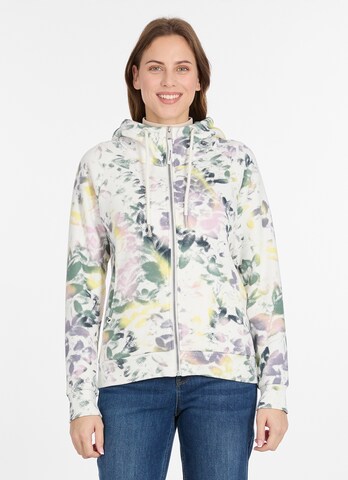 Ragwear Zip-Up Hoodie in White: front