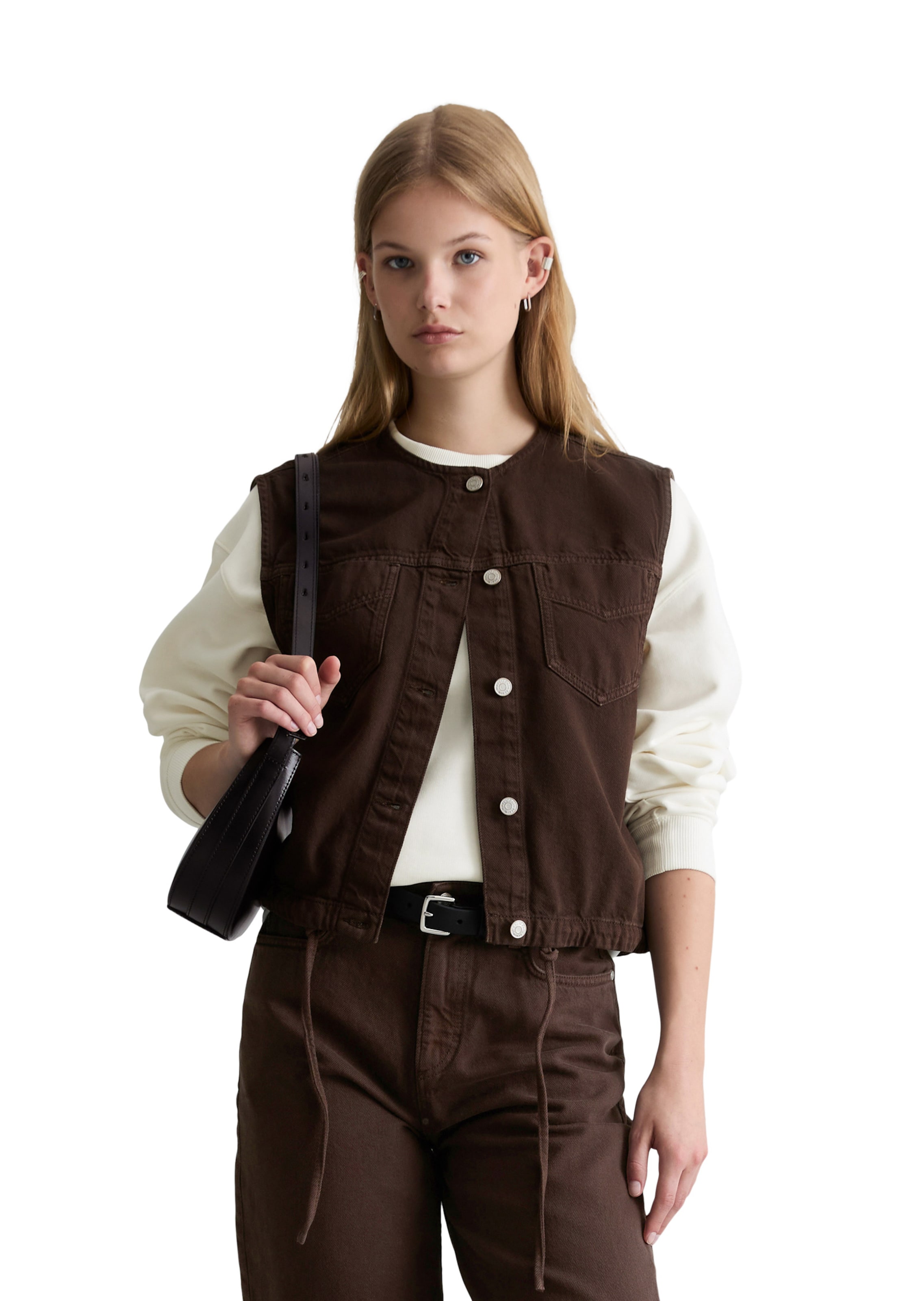 Gilet Marc O'Polo DENIM en marron : devant