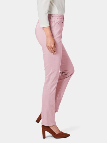 Coupe slim Pantalon 'Carla' Goldner en rose