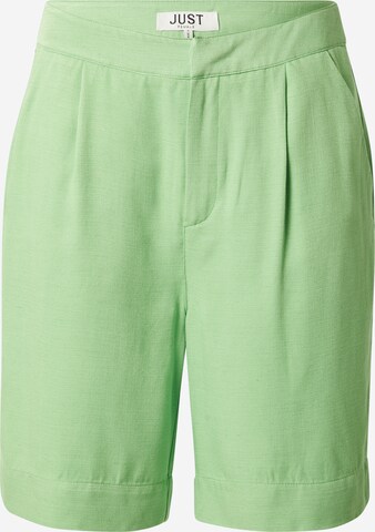 Loosefit Pantalon à plis 'Caro' JUST FEMALE en vert : devant