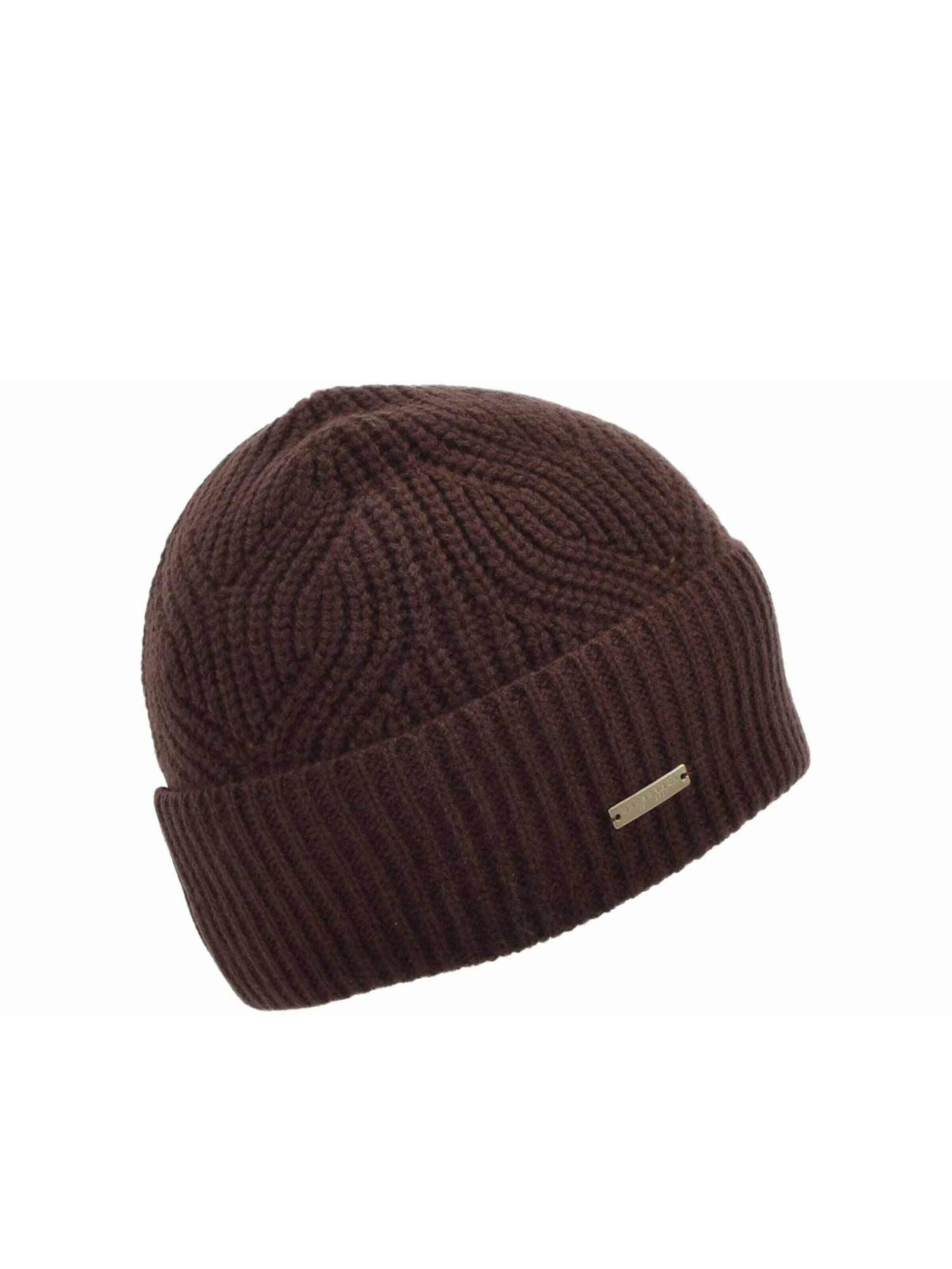Seeberger Beanie 'Mütze' in Brown: front