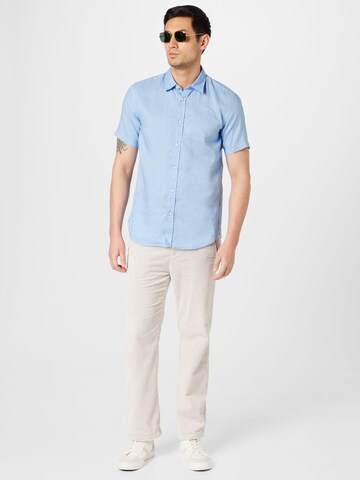 BOSS Black Regular fit Button Up Shirt 'Ross' in Blue