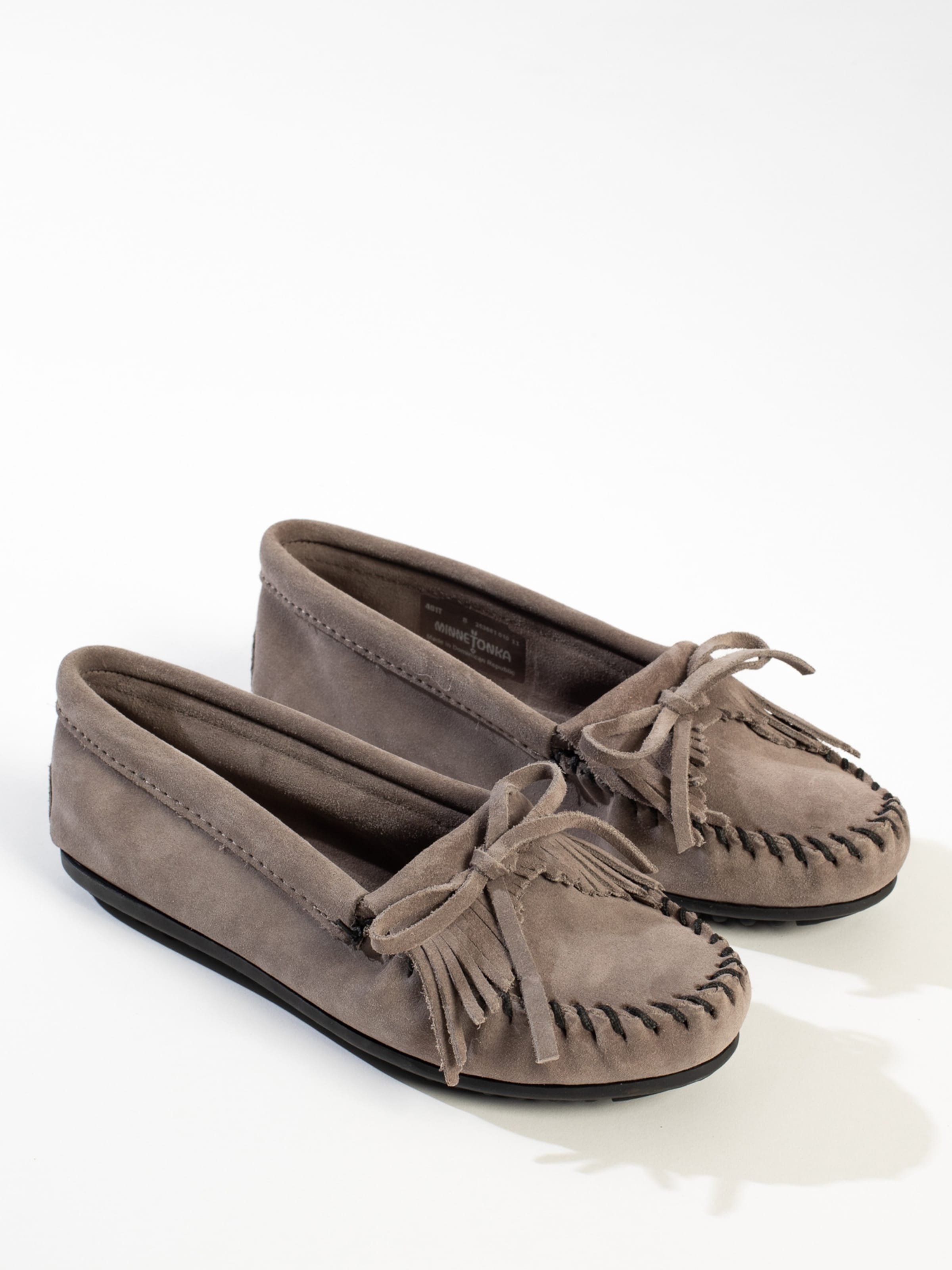 Gray clearance minnetonka moccasins