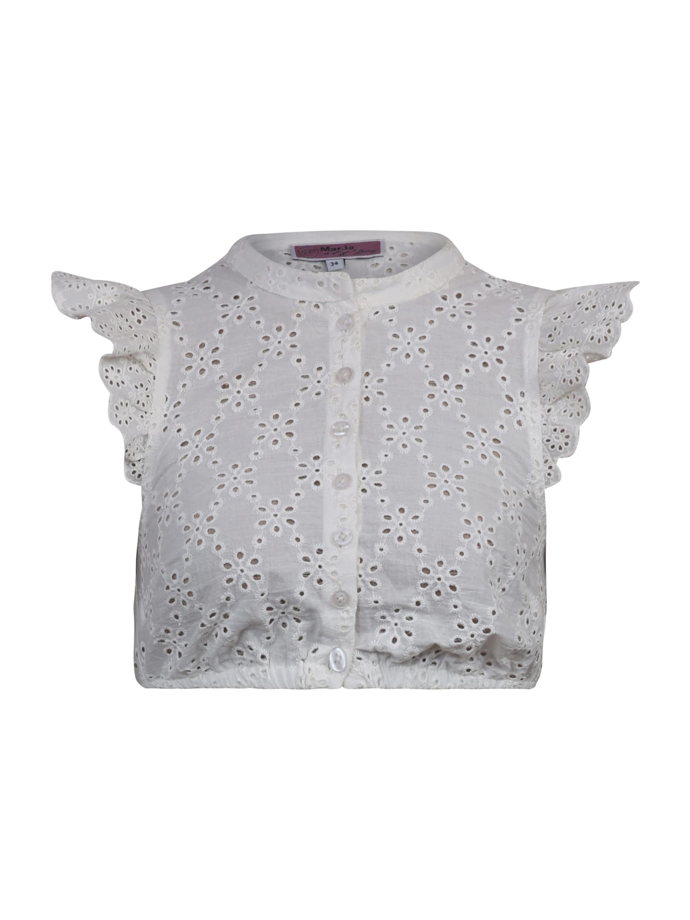 Blouse folklorique 'GL-12-Geisenfeld' MARJO en blanc : devant