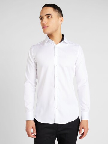 SEIDENSTICKER Slim Fit Бизнес риза в бяло: отпред