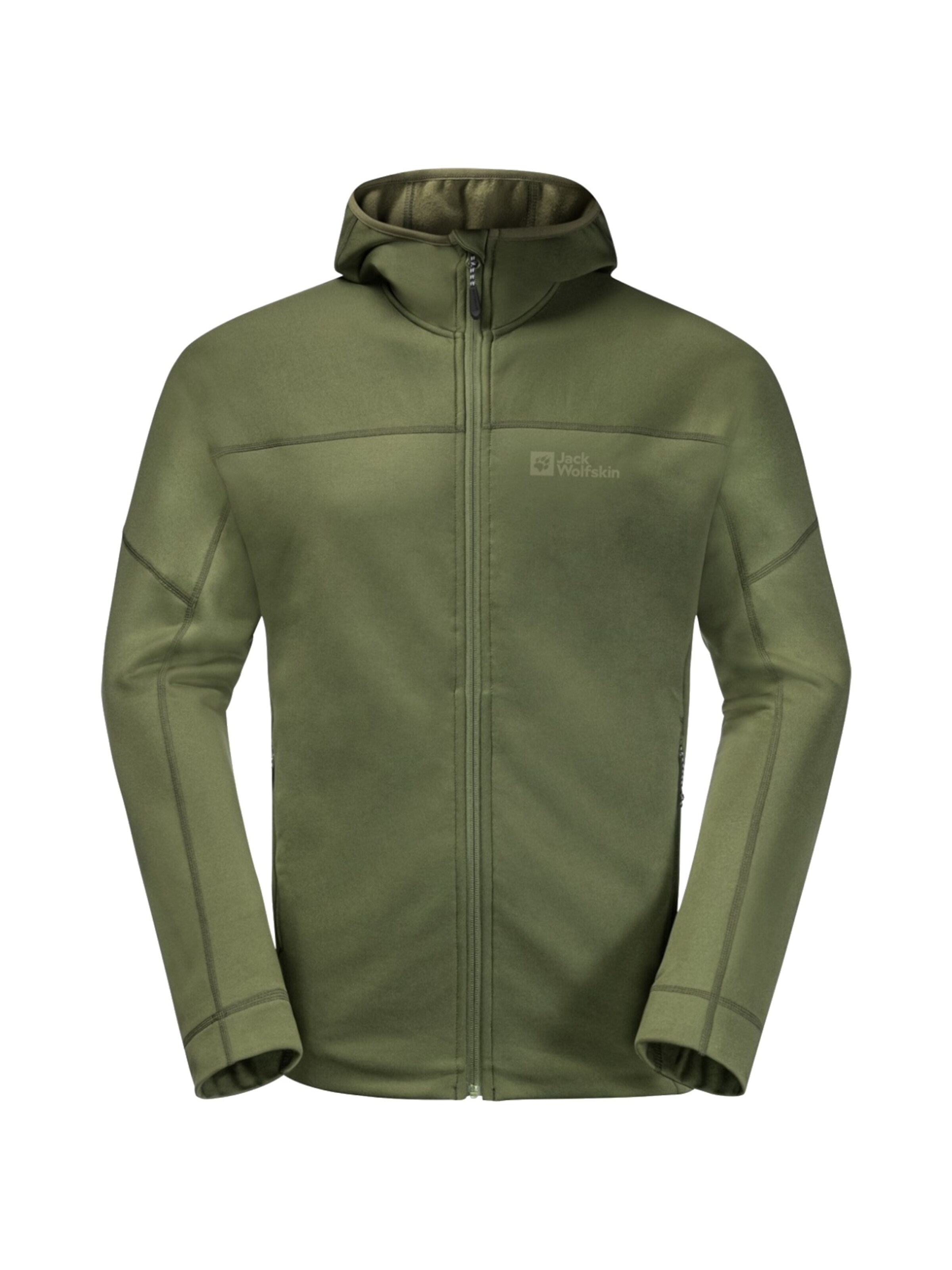 JACK WOLFSKIN Fleece Jacket 'Jack Wolfskin Hirschberg Hooded FZ M' in XXXL in Green, Item view