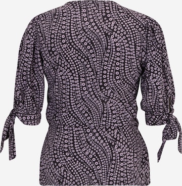 Dorothy Perkins Tall Damen - Shirts & Tops 'Tall Mono Print Wrap Top' in Schwarz
