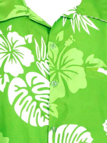 King Kameha Shirt 'Mono Hibiscus' in Green
