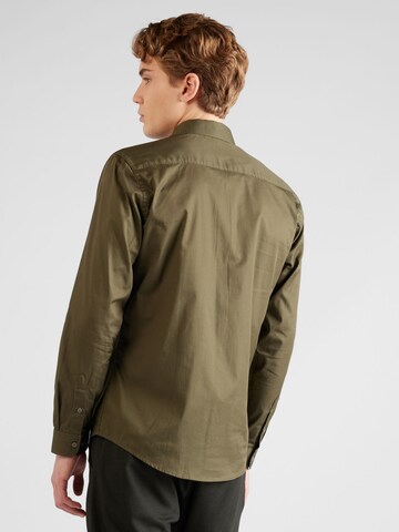 JACK & JONES Slim fit Button Up Shirt 'CARDIFF' in Green
