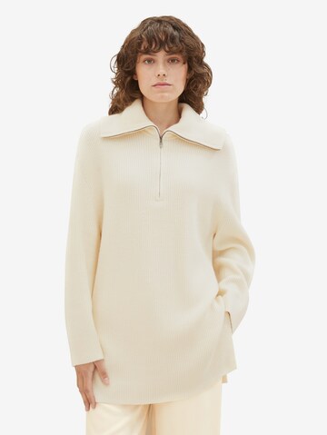 TOM TAILOR Sweater in Beige: front