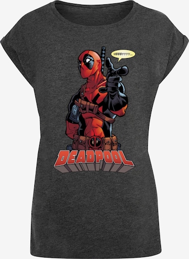 ABSOLUTE CULT T-shirt 'Deadpool - Hey You' en marron / gris foncé / rouge feu / noir, Vue avec produit