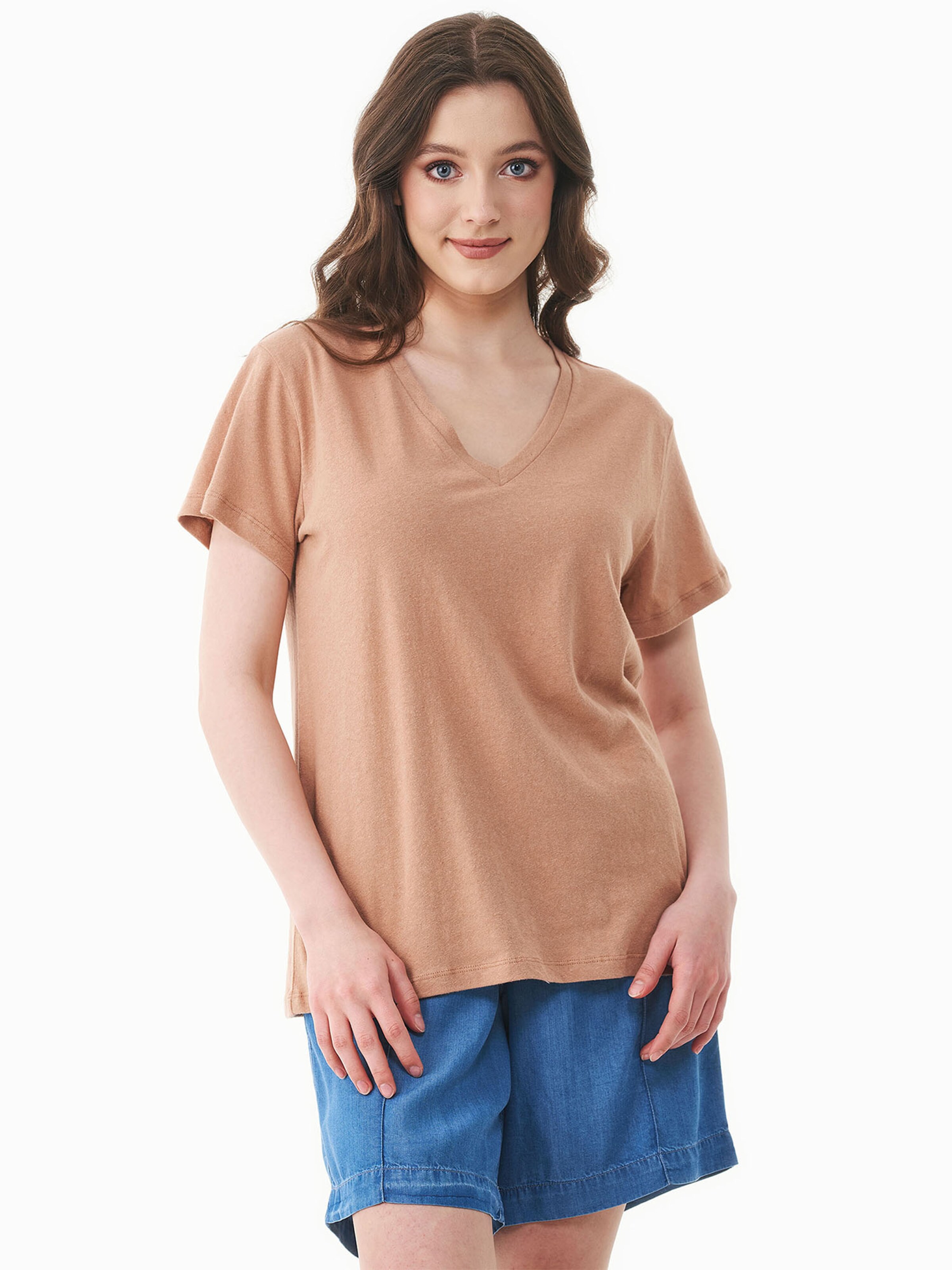 Organication T-Shirt in Beige: Vorderseite