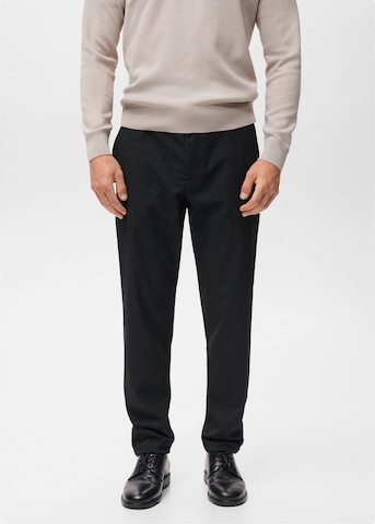 MANGO MAN Slim fit Pleat-Front Pants 'Murlo' in Blue: front
