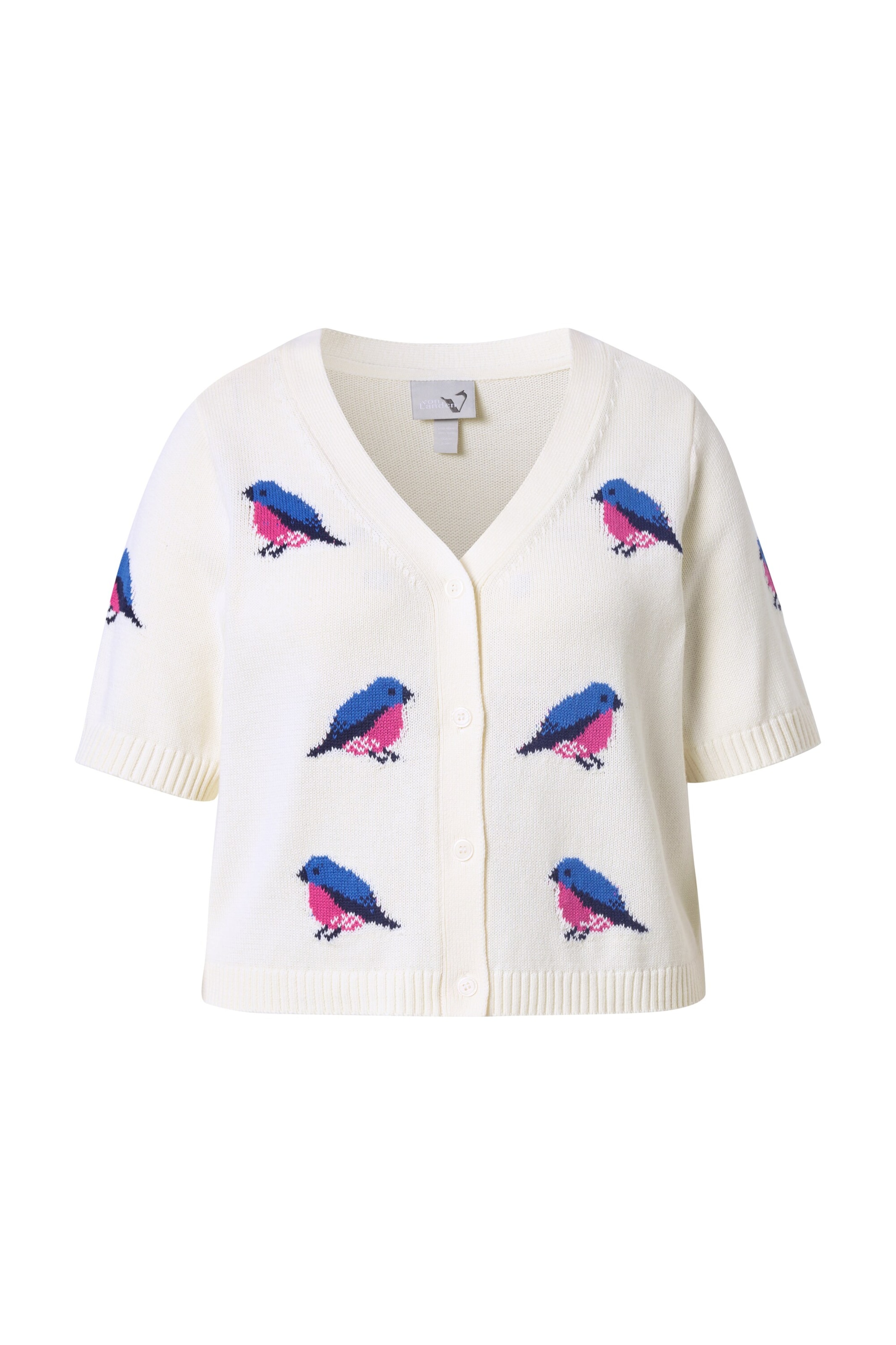 Ulla Popken Strickjacke in Weiß: Vorderseite