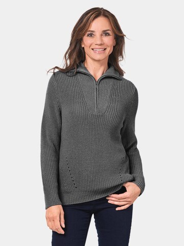 Goldner Pullover in Grau: Vorderseite