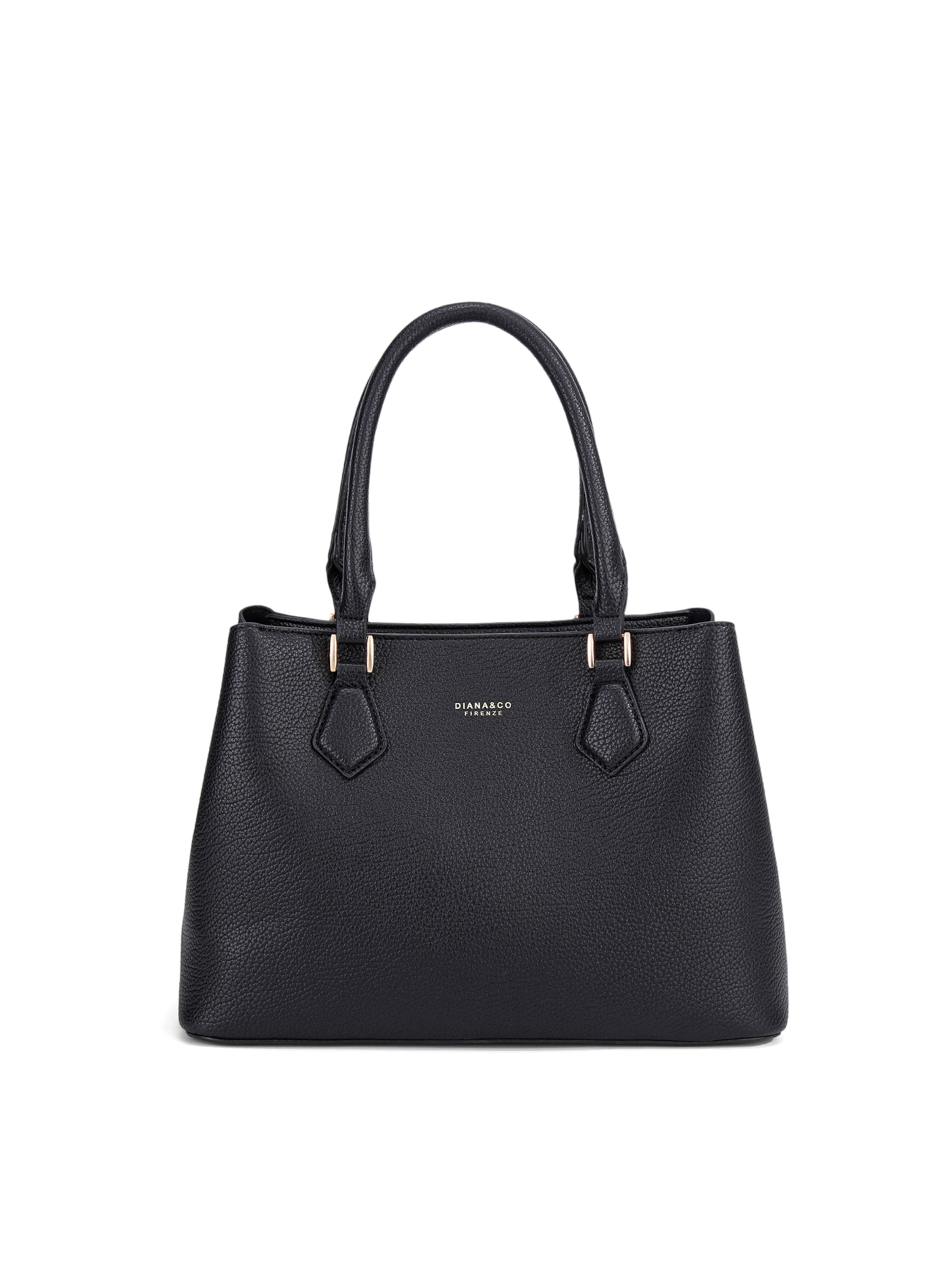 Borsa a mano 'Borsa a Mano Donna Vegan Leather con Tracolla Rimovibile - Diana&Co' di Diana&Co. in nero: frontale