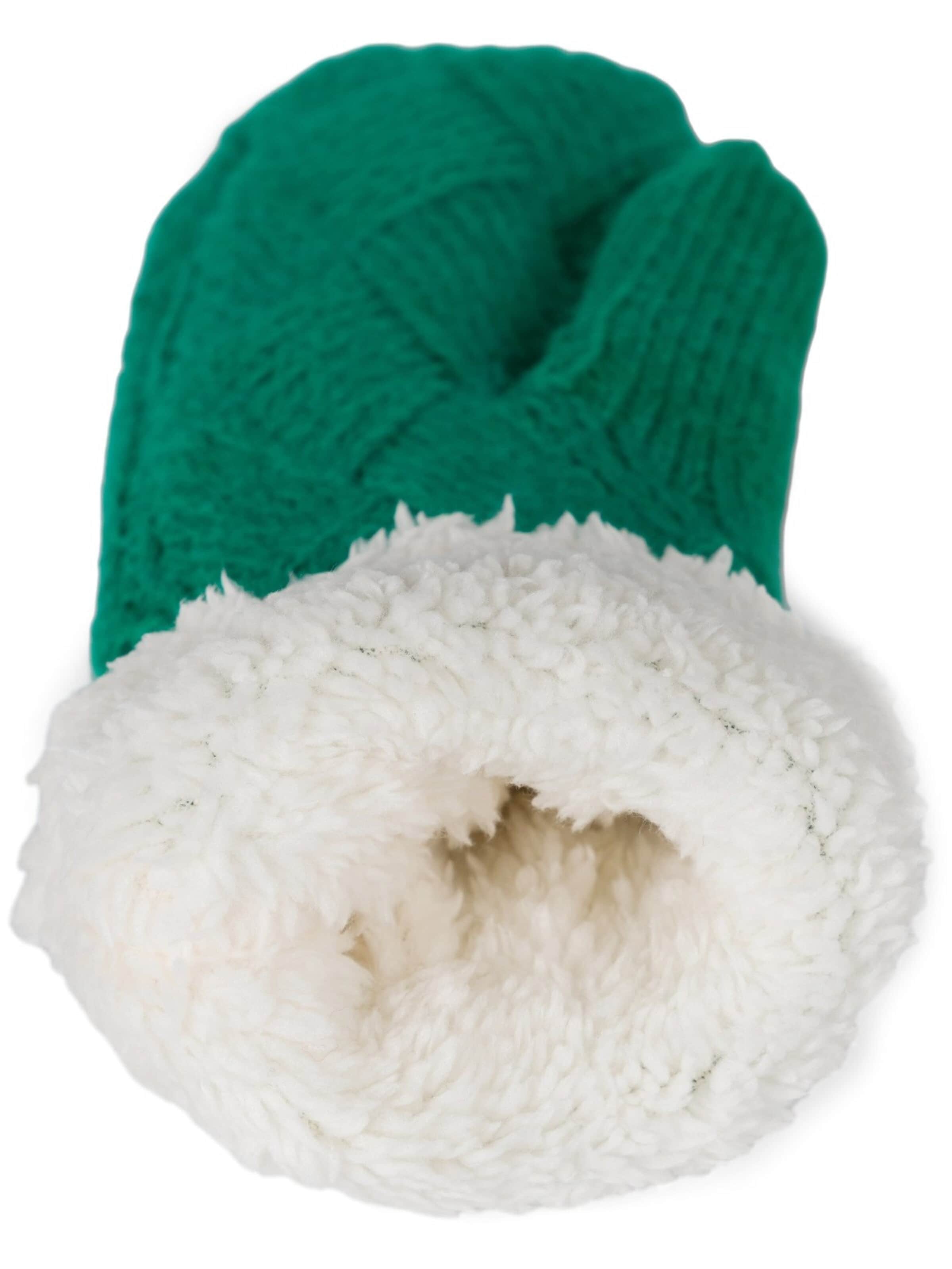 styleBREAKER Fäustlinge 'Strickhandschuhe Fäustlinge mit Rauten Muster und Fleece'‌ in Grün