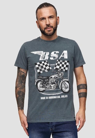 Recovered Shirt 'BSA British Motor Flag' in Grey: front