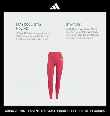ADIDAS PERFORMANCE Skinny Workout Pants 'Opt Ess' in Pink
