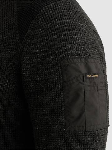 PME Legend - Jersey 'Pullover in cotton mélange with flight pocket' en negro