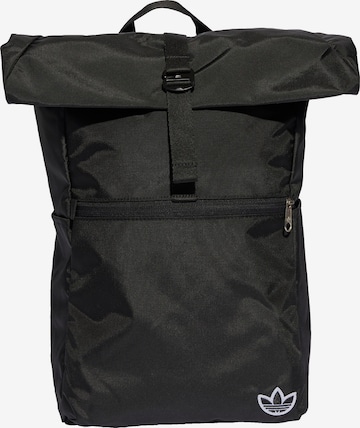 ADIDAS ORIGINALS Backpack 'Premium Essentials Rolltop' in Black: front